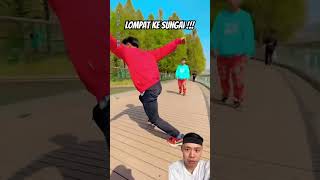 Lompat ke sungai funny basketball prank challenge respect dinossauro facts dinodino coke [upl. by Brunhilde]