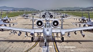 A10 and F16 Aircraft “Elephant Walk” at Osan Air Base South Korea [upl. by Revkah]