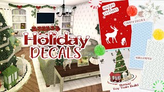 Bloxburg  Holiday Decal Codes  Textures Wallpaper amp Holiday Decals Plus Toy Train Speed Build [upl. by Clauddetta]