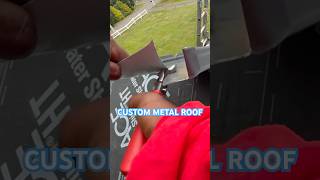 POV Custom metal roof ✂️ roof roofing metal metalroof siding windows asmr scissors home [upl. by Ellenehs]