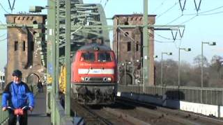 BR294 nach Gbf Bonntor und BR218 mit Bauzug nach Rbf Gremberg auf Kölner Südbrücke [upl. by Ecnav592]