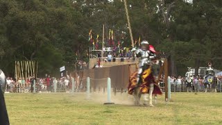 Knights joust and vikings clash at medieval fair in Sydney [upl. by Rheba548]