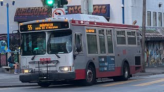 San Francisco MUNI 2007 Orion VII HEV 8525 on route 55 Dogpatch [upl. by Peg]