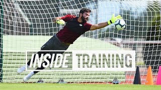 Inside Training Actionpacked first session for Alisson  Great goals a worldclass save and more [upl. by Asirrac]