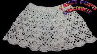 PASO A PASO PARA TEJER FALDA A CROCHET [upl. by Enniotna485]