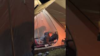 SOLO CAMPING IN HEAVY RAIN  COZY TENT 🏕️⛈️ camping [upl. by Ahsinot]