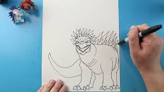 How to Draw Skar King Riding Shimo  Godzilla x Kong [upl. by Meta657]