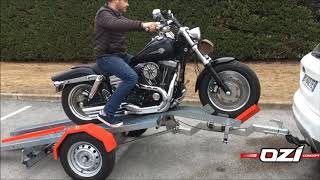 FOLDING MOTORBIKE TRAILER OZICONCEPT USA [upl. by Ecirtaed]