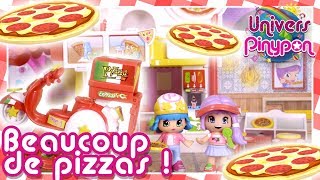 Nouvelle PIZZERIA Pinypon 🍕😋 Unboxing du scooter de livraison de pizzas dHannah et Dana [upl. by Enhpad]