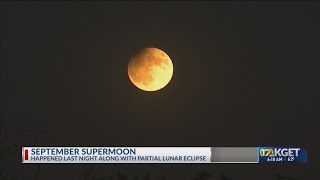 Septembers supermoon and partial eclipse [upl. by Carew]