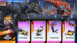 LEGENDARY PACK INDOMINUS REX GEN 2 LV 9999 VS ALPHA 06 GOD  JURASSIC WORL THE GAME [upl. by Orianna637]