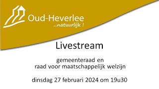 Gemeenteraad en raad voor maatschappelijke welzijn  27 februari 2024  19u30 [upl. by Trainer]