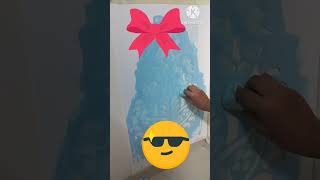 Stencils painting on the wall wallartdecor diwalidecorationideas shortsshortsfeed shortsviral [upl. by Durston]