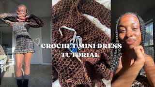 Crochet mini dress tutorial Quick  easy  Beginner friendly [upl. by Ailongam986]