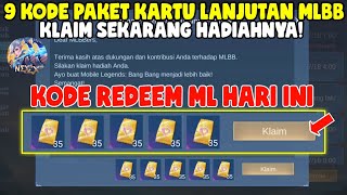 9 KODE REDEEM PAKET KARTU LANJUTAN MOBILE LEGENDS  KODE REDEEM ML HARI INI JULI 2024 [upl. by Messab]