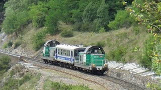 Des trains sur létoile de Veynes Juillet 2017 12 BB 75300BB 69000 [upl. by Acino]