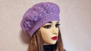 BERET HAT CROCHET berethatcrochet fedashandmade [upl. by Vona689]