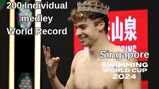 Leon Marchand 200m Individual Medley Singapore World Record [upl. by Vacla]