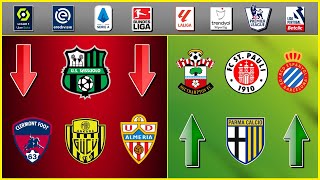 Os REBAIXADOS e PROMOVIDOS nos Principais CAMPEONATOS da Europa ● Temporada 20232024 [upl. by Nnahgem]