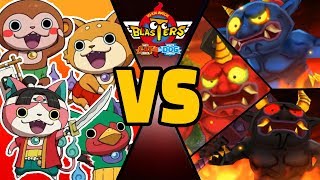 4 ONI HUNTERS vs ALL ULTRA ONI in Yokai Watch Blasters Theme Team [upl. by Clayson784]