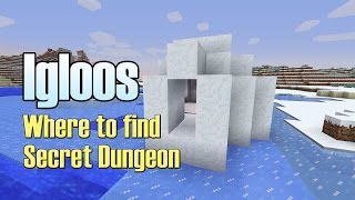 Minecraft 19  Igloos  Where To Find  Secret Dungeon [upl. by Holcman]