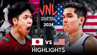 HISTORICAL MATCH  JAPAN vs USA  Mens VNL 2024 [upl. by Aznola]