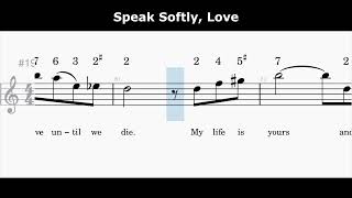 Musical Karaoke • Speak Softly Love C Backing Track • Sheet Music [upl. by Sibbie]