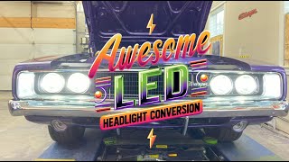 1968 Charger LED Headlight Conversion [upl. by Aicnelav]