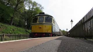 Class 33 D6575 arriving at Stogumber Station West Somerset railway 30th April 2022 [upl. by Gnivre]