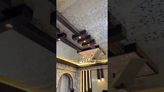 PVC Ceiling with WPC Jaali Louvers Panelpvc boxes with light  pvcpanel ceiling [upl. by Anirtik]