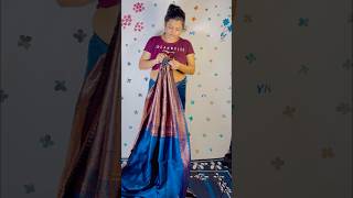 cotton silk saree draping saree sareesdrapping shorts [upl. by Nnylear]