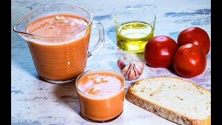 Receta de Gazpacho Andaluz  Receta tradicional fácil [upl. by Vine]