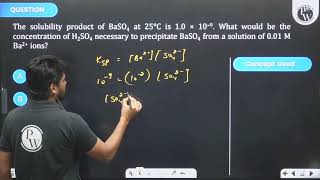 BaSO4The solubility product of BaSO4 at 25 C is 10 109 What would be the concentrat [upl. by Alrac]