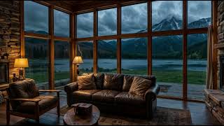 Calming Rainy Night in a Mountain Cabin  Rain Sounds for Sleeping Study and Relaxtion Meditation [upl. by Lainahtan787]