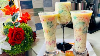 সাবুদানা কাসটার্ড জেলো ডেজার্ট  ইফতার স্পেশাল Sabudana DessertSagu Custard Jello Recipe IftarDrink [upl. by Funk]