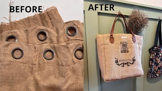 Do you have old curtains at home I made a TOTE BAG out of my old curtains [upl. by Onurb867]