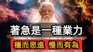 著急就是業力，很多因果都來源於此。著急就是你沒明白人生真相：穩而思進，慢而有為。分享10個減少著急業力發生的方法。 [upl. by Roose]