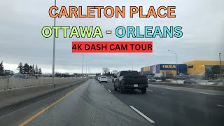 Carleton Place to Ottawa Orleans Ontario Canada On Dash Cam  4K Dash Cam Tours [upl. by Bollay]