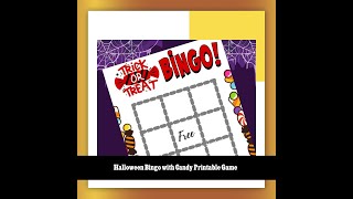 Halloween Bingo with Candy Printable Game [upl. by Kelby]