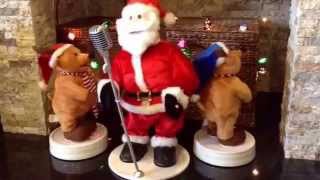 Gemmy Animated 3 PC Christmas band Santa and his reindeer [upl. by Jonette907]