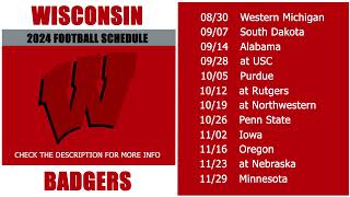 2024 Wisconsin Badgers Football Schedule [upl. by Nader505]