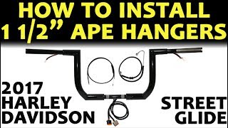 How to Install STEP BY STEP Ape Hangers Handlebars on Harley Davidson Street Glide [upl. by Aicela]