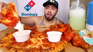 Dominos PIZZA amp Wings MUKBANG [upl. by Nomled]