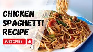 Chicken spaghetti recipe  G foods  How to make chicken spaghetti  Spaghetti banane Ka tariqa [upl. by Chrotoem444]