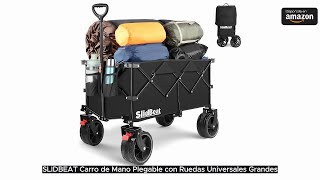 SLIDBEAT Carro de Mano Plegable con Ruedas Universales Grandes Carro de Transporte Plegable de 200L [upl. by Anniahs]