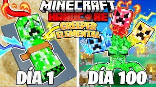 SOBREVIVÍ 100 DÍAS como un CREEPER ELEMENTAL en MINECRAFT HARDCORE [upl. by Warwick]