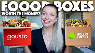 UNBOXING  TRYING FOOD SUBSCRIPTION BOXES 2021  Hello Fresh Vs Gousto [upl. by Aicirtal]