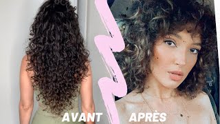 ✂️JE COUPE MES CHEVEUX BOUCLÉS ENCORE  Coupe courte  Frange bouclée [upl. by Camey]