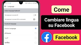 Come cambiare lingua su Facebook Android e iPhone  Cambia lingua su Facebook [upl. by Mcclenaghan280]