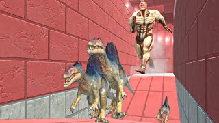 Tunnel of Death  Run away from Armored Titan   Animal Revolt Battle Simulator [upl. by Yrem]